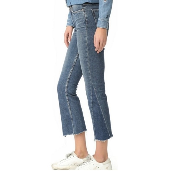Paige COLETTE PIECED RAW-EDGE CROPPED FLARED JEANS IN KENYA DISTRESSED - Picture 3 of 8